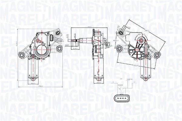 Moteur d'essuie-glace MAGNETI MARELLI ref. 064061400010